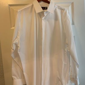 Men’s Long Sleeve Dress Shirt White Size XXL